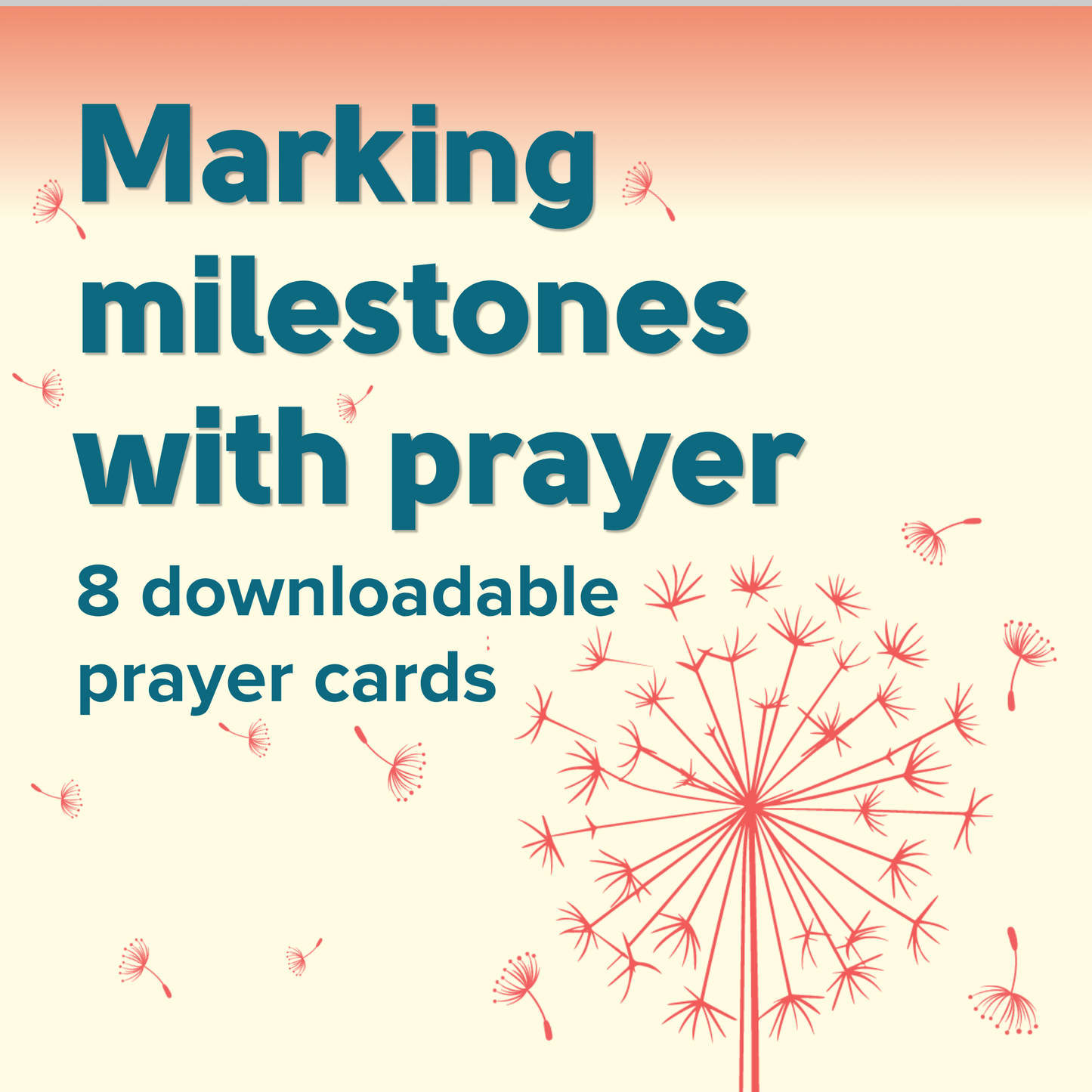 Marking milestones prayer cards